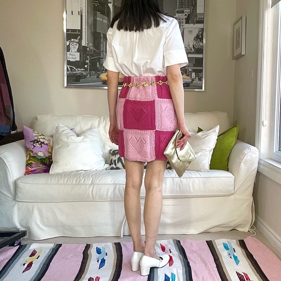 Redesigned heart granny square knit short skirt - Picture 5 of 15